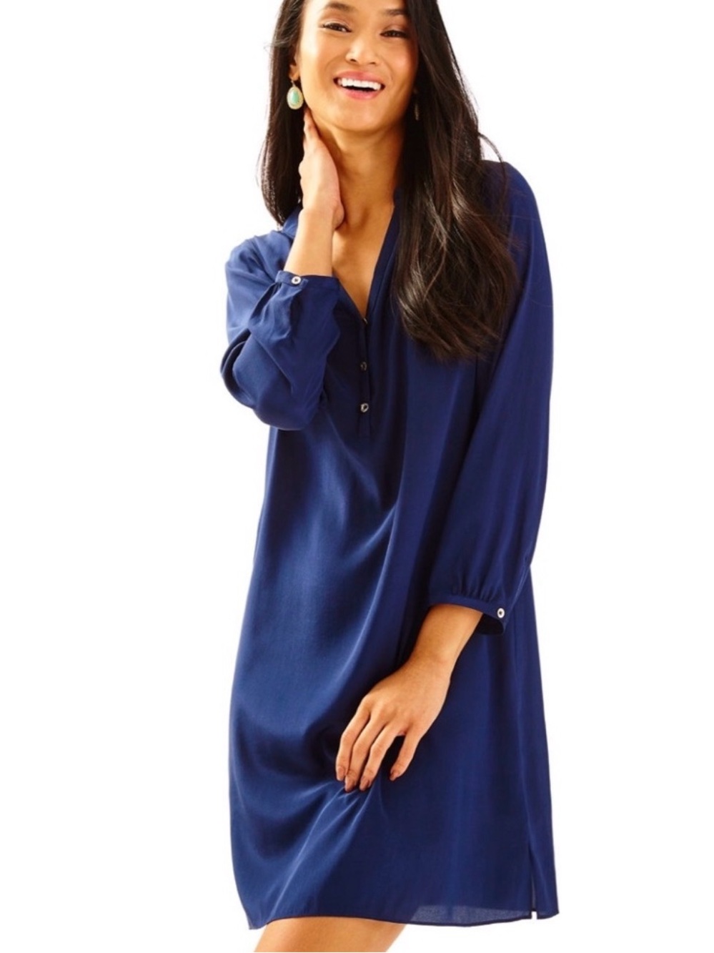 Lilly Pulitzer Navy Blue Delphine Silk Dress